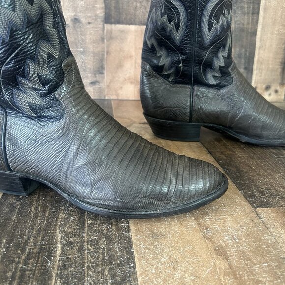 Panhandle Slim Vintage Teju Lizard Western Cowboy Boots Mens 11 D - Picture 10 of 12